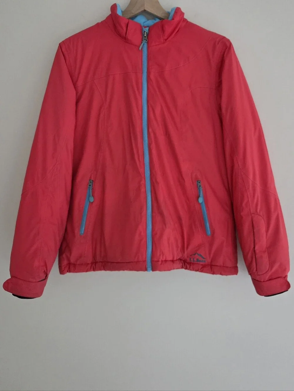 L.L. Bean Thinsulate Insulated Pink Blue TEK Jacket Girls Size XL 18
